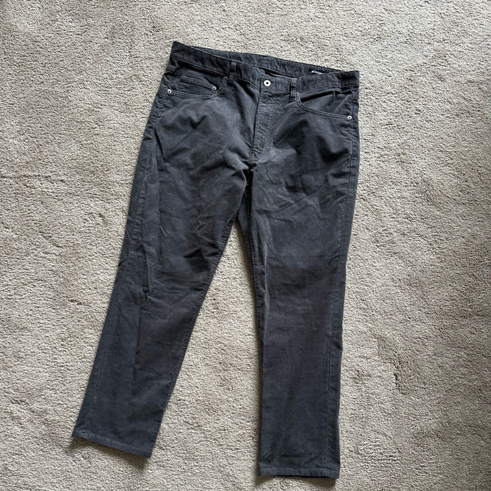 Men’s slim charcoal corduroy pants